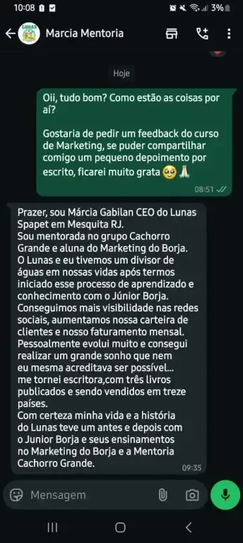 Depoimento de aluno da Graduação Groomer de Valor 4